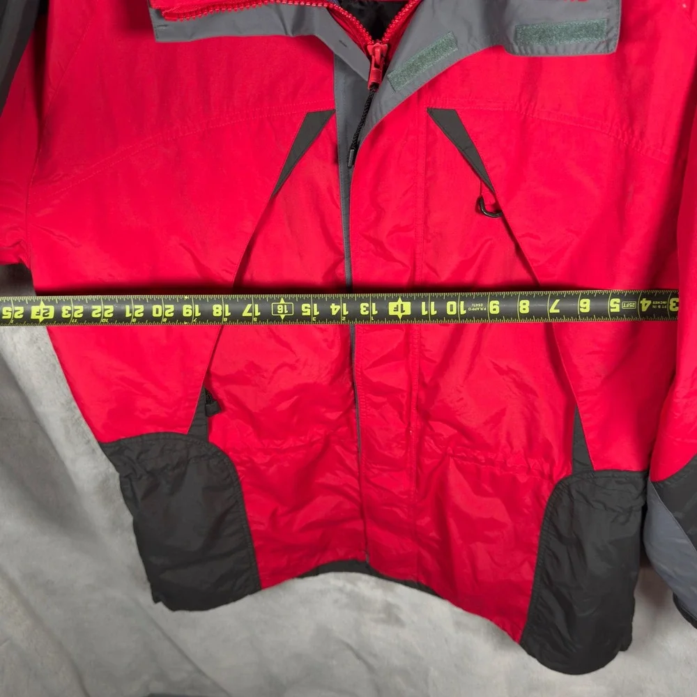 Vintage LL Bean Men's Tall Extra Large Red Grey Color Block Ski Insulated Jacket